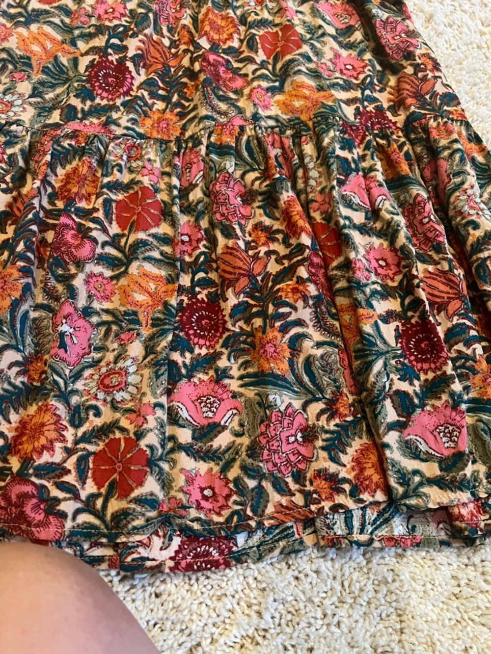 NATURAL LIFE Floral Midi Dress in Teal, Pink, Rust - Picture 5 of 9